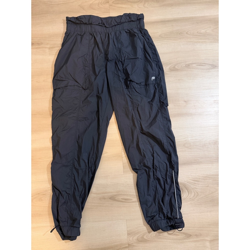 Fabletics Jogger Pants Black M Womens Nylon Activewear Lightweight High Rise